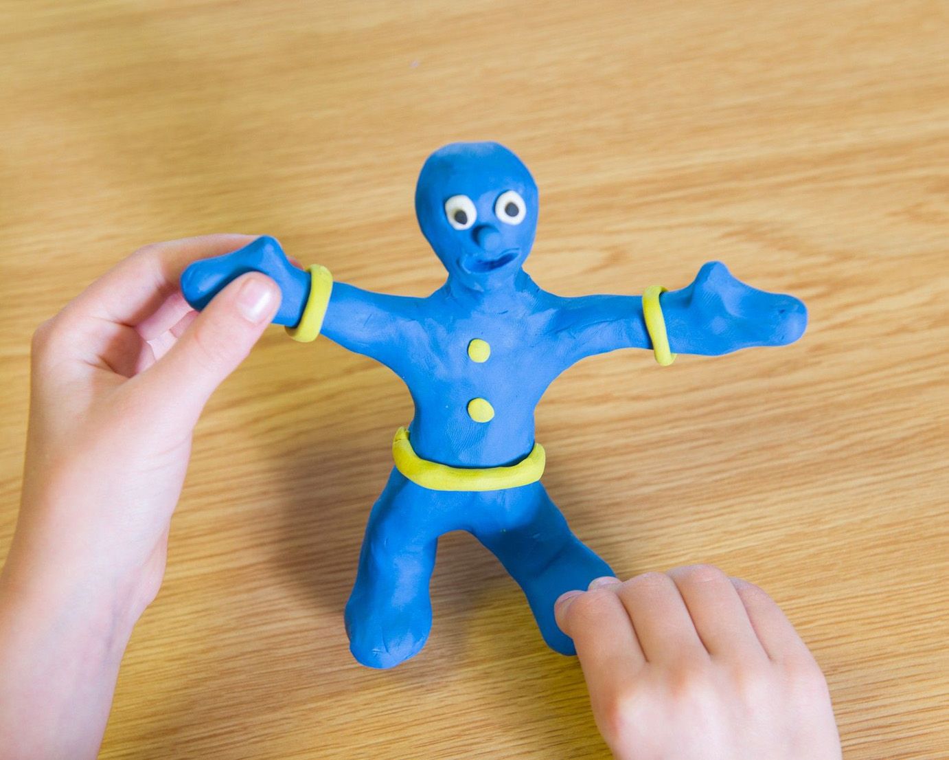Blue clay man, ready for animating!